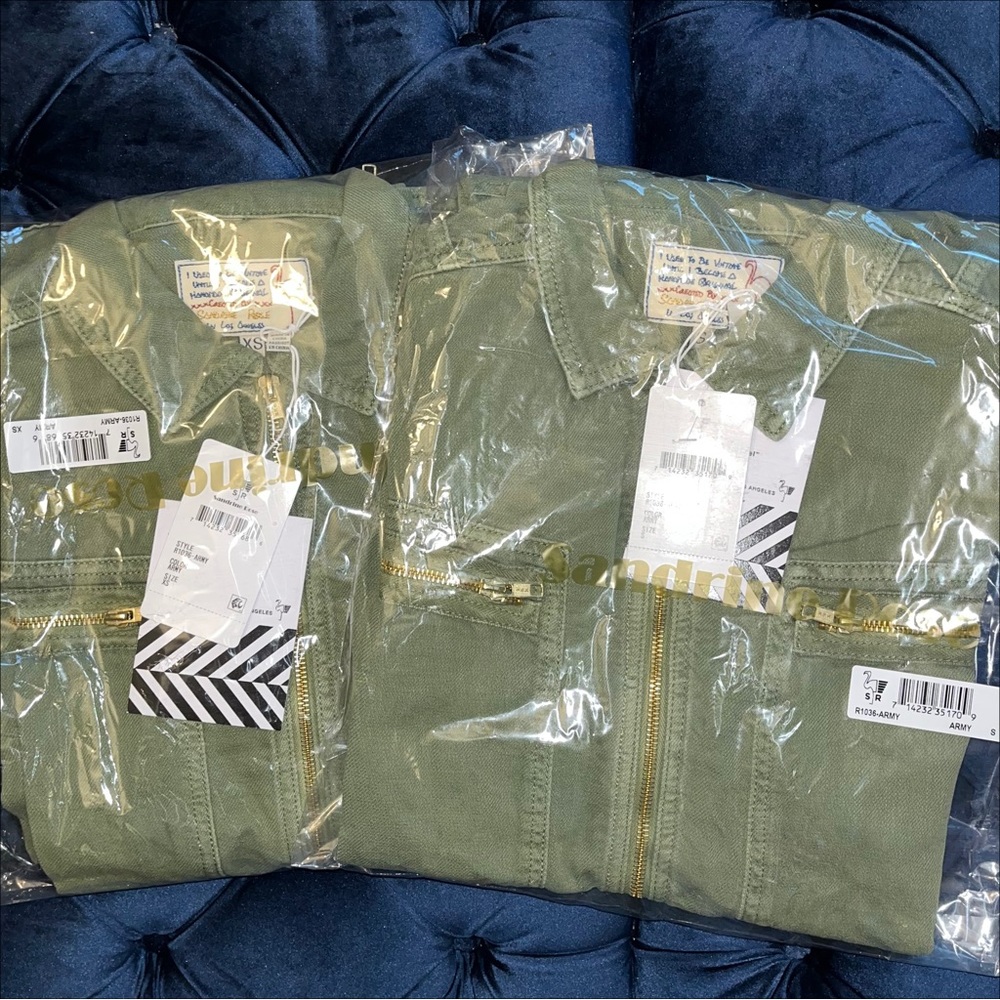 Sandrine Rose xFree People Army Zippers & Pockets Coverall Jumpsuit SzXS or SzS - Picture 16 of 16